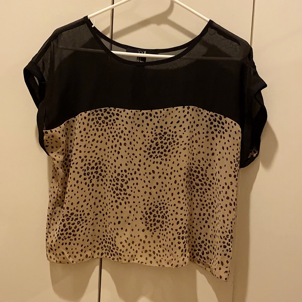 Forever 21 Sheer Tan and Black top